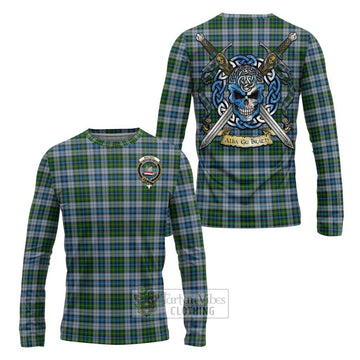 MacNeil (McNeil) Tartan Long Sleeve T-Shirt with Family Crest Celtic Skull Style