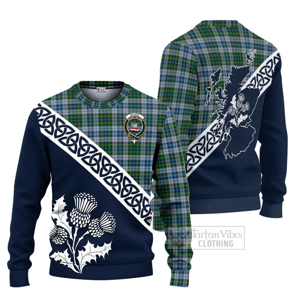 MacNeil (McNeil) Tartan Ugly Sweater Featuring Thistle and Scotland Map Unisex - Tartan Vibes Clothing