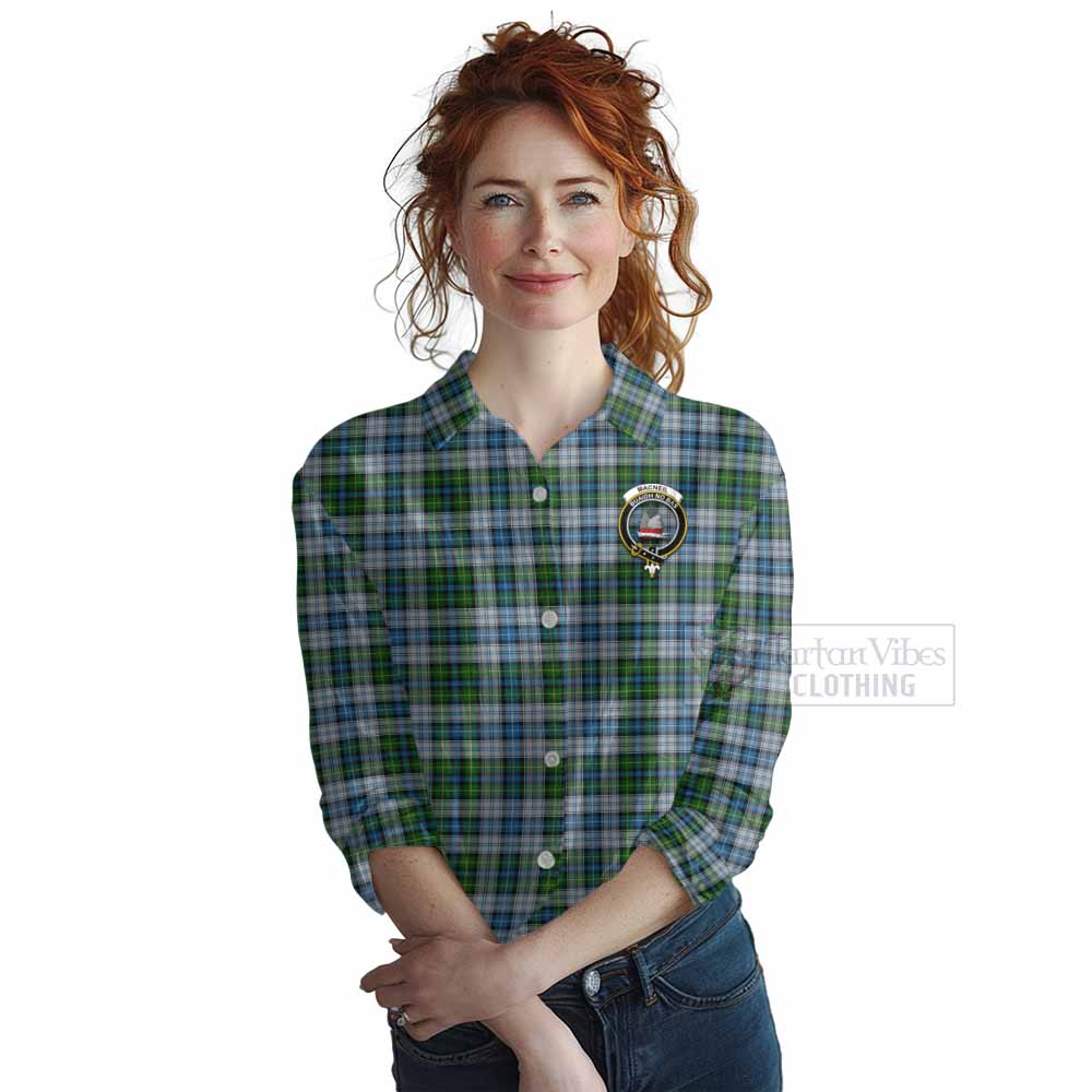 Tartan Vibes Clothing MacNeil (McNeil) Tartan Women's Casual Shirt with Family Crest DNA In Me Style