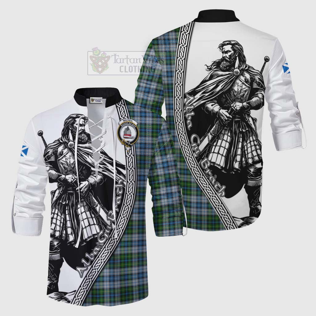 Tartan Vibes Clothing MacNeil (McNeil) Tartan Clan Crest Ghillie Kilt Shirt with Highlander Warrior Celtic Style