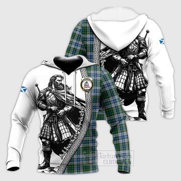 MacNeil (McNeil) Tartan Clan Crest Knitted Hoodie with Highlander Warrior Celtic Style