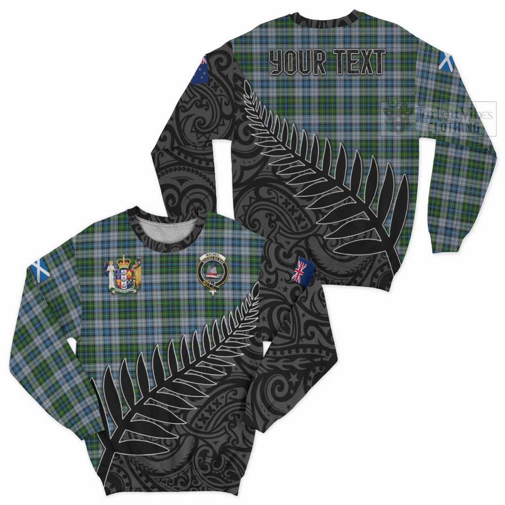 Tartan Vibes Clothing MacNeil (McNeil) Crest Tartan Sweatshirt with New Zealand Silver Fern Half Style