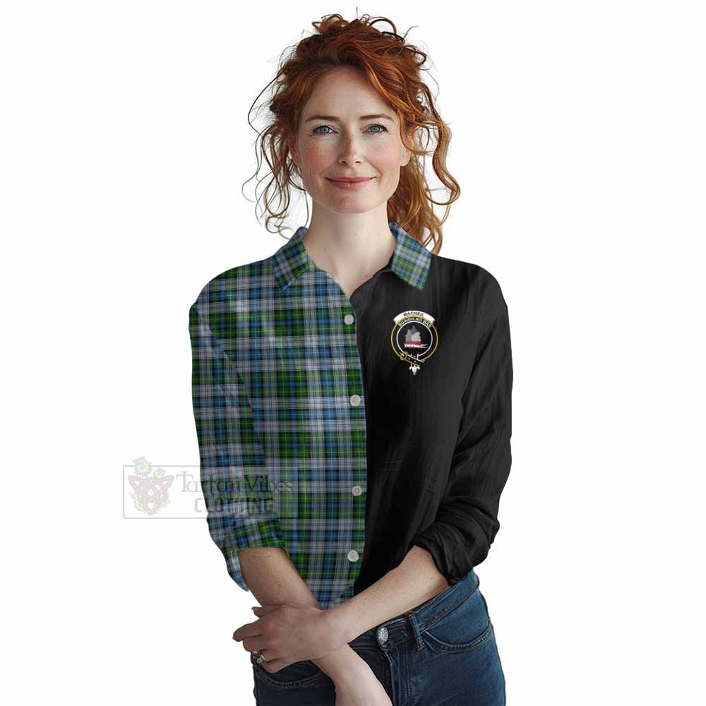 Tartan Vibes Clothing MacNeil (McNeil) Tartan Women's Casual Shirt with Family Crest and Half Of Me Style