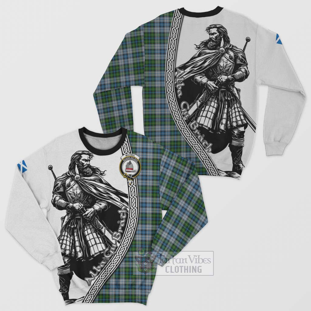 Tartan Vibes Clothing MacNeil (McNeil) Tartan Clan Crest Sweatshirt with Highlander Warrior Celtic Style