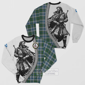 MacNeil (McNeil) Tartan Clan Crest Sweatshirt with Highlander Warrior Celtic Style