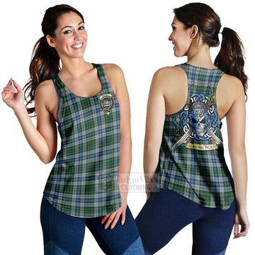 MacNeil (McNeil) Tartan Women's Racerback Tanks with Family Crest Celtic Skull Style