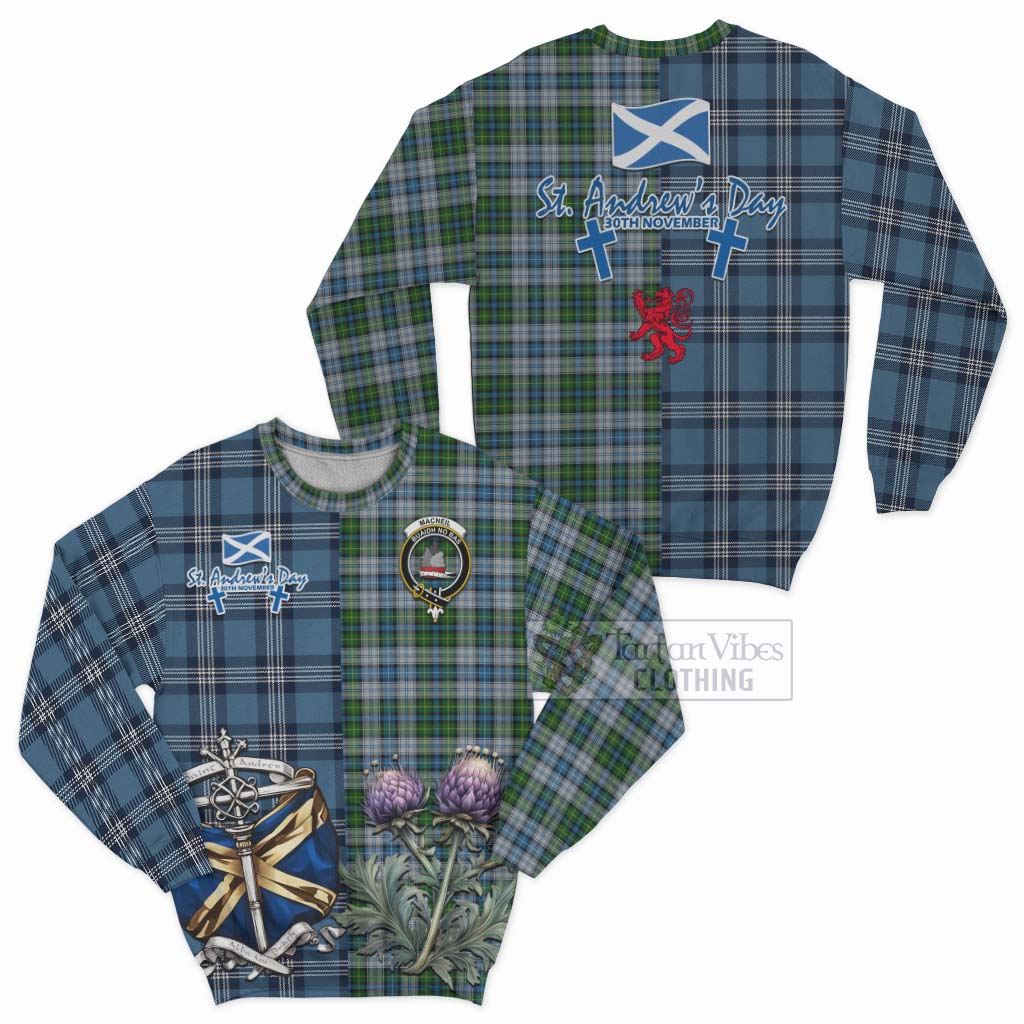 Tartan Vibes Clothing MacNeil (McNeil) Tartan Sweatshirt Happy St. Andrew's Day Half Tartan Style