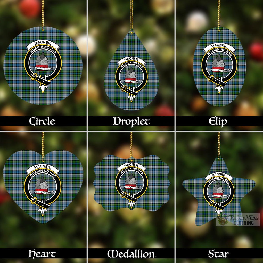 Tartan Vibes Clothing MacNeil (McNeil) Tartan Christmas Aluminium Ornament with Family Crest