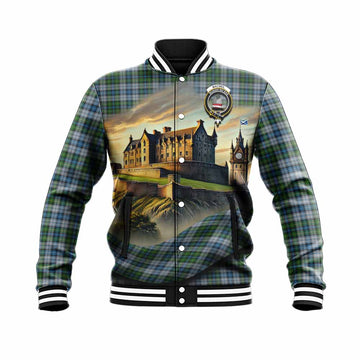 MacNeil (McNeil) Tartan Family Crest Baseball Jacket with Scottish Ancient Castle Style Unisex - Tartan Vibes Clothing