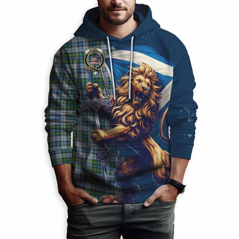 MacNicol (McNicol) Tartan Family Crest Hoodie with Scottish Majestic Lion