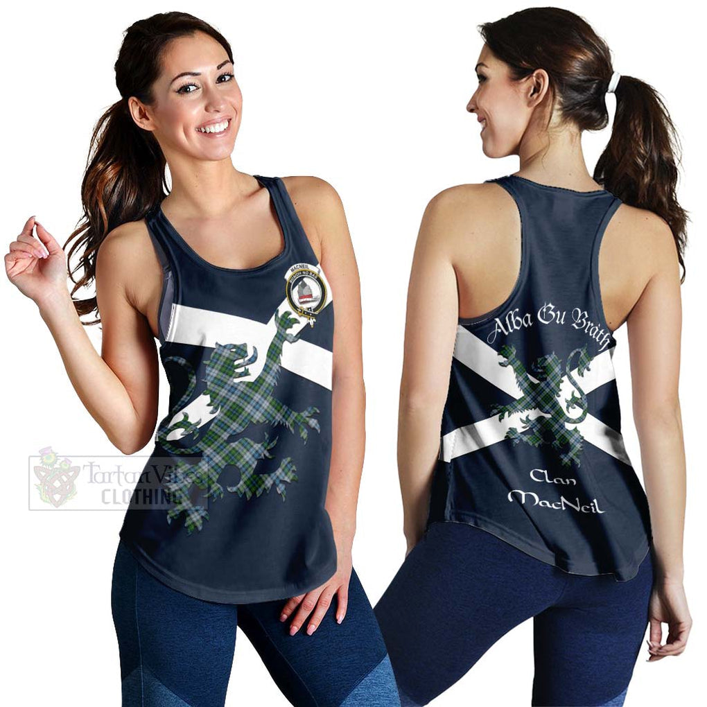 Tartan Vibes Clothing MacNeil (McNeil) Tartan Lion Rampant Women's Racerback Tanks – Proudly Display Your Heritage with Alba Gu Brath and Clan Name