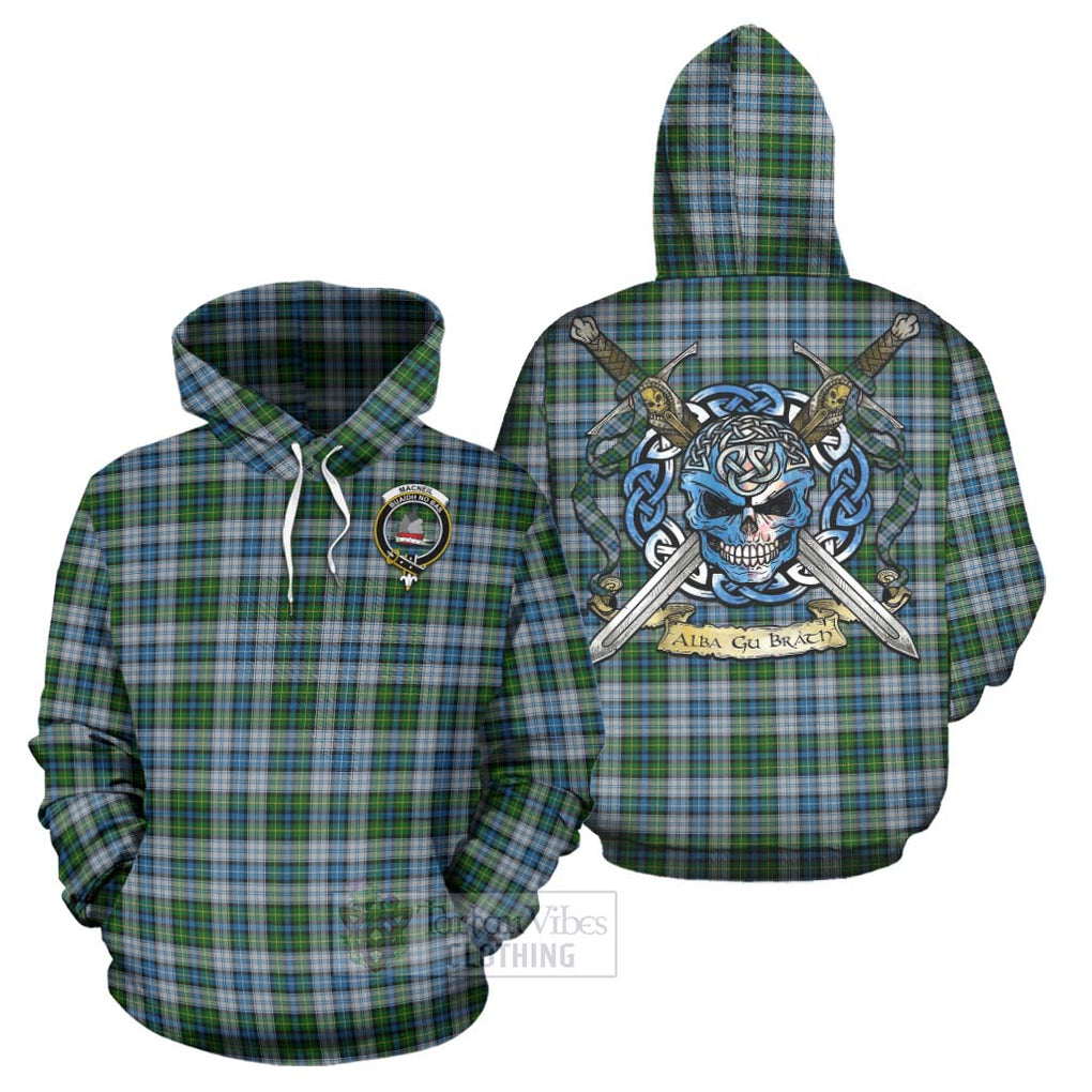 Tartan Vibes Clothing MacNeil (McNeil) Tartan Hoodie with Family Crest Celtic Skull Style