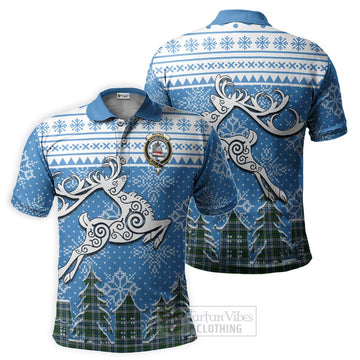 MacNeil (McNeil) Clan Christmas Polo Shirt Celtic Reindeer Style