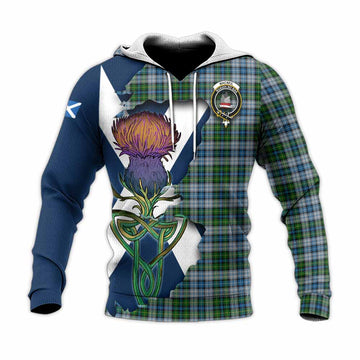 MacNeil (McNeil) Tartan Family Crest Knitted Hoodie Scottish Thistle Celtic Inspired Unisex Knitted Pullover Hoodie - Tartan Vibes Clothing