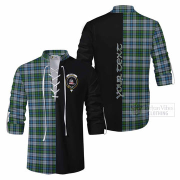 MacNeil (McNeil) Tartan Ghillie Kilt Shirt with Family Crest and Half Of Me Style