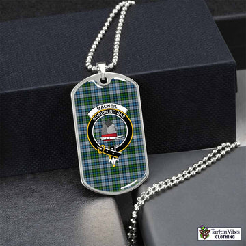 MacNeil (McNeil) Tartan Dog Tag Necklace with Family Crest