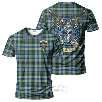 MacNeil (McNeil) Tartan T-Shirt with Family Crest Celtic Skull Style