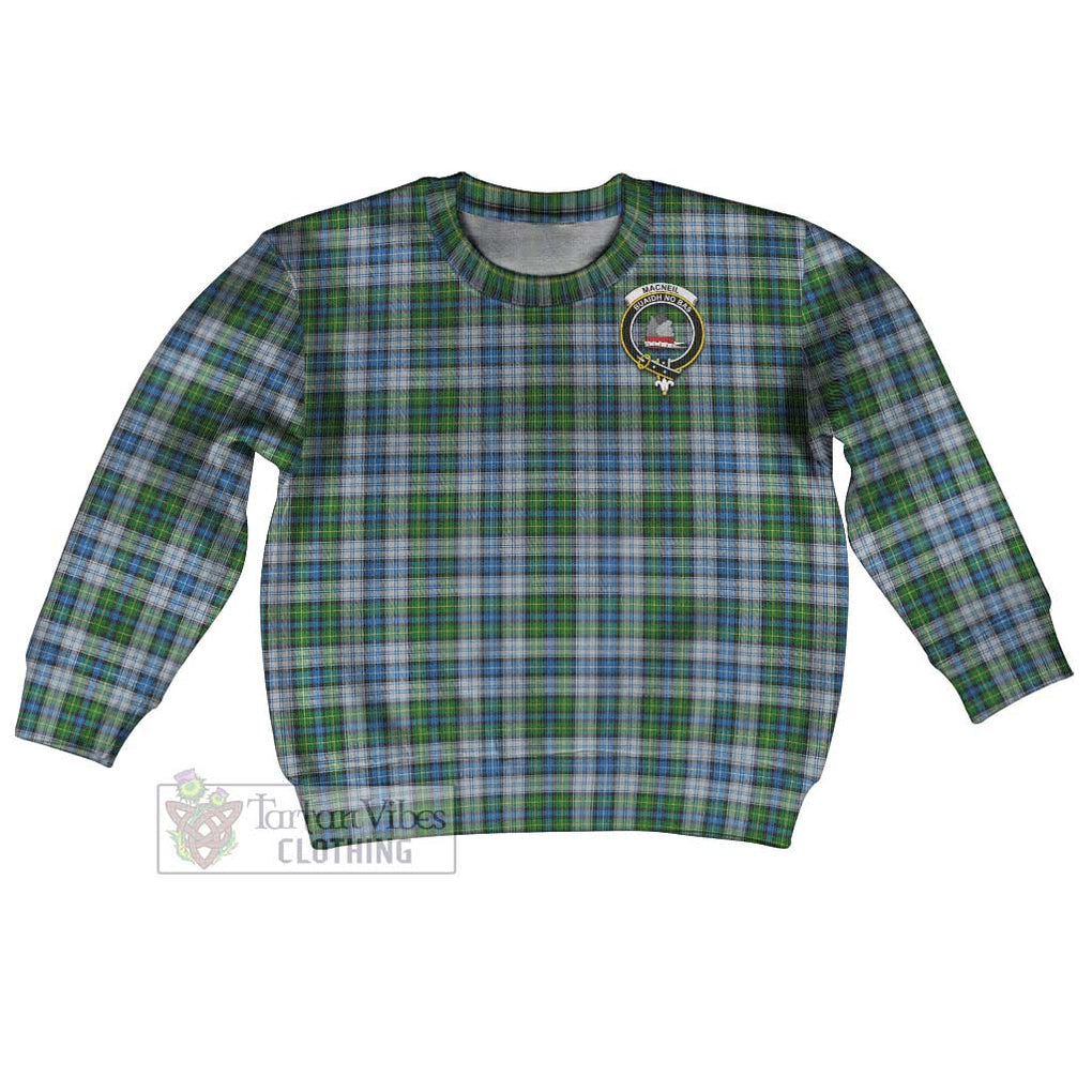 Tartan Vibes Clothing MacNeil (McNeil) Tartan Kid Ugly Sweater with Family Crest