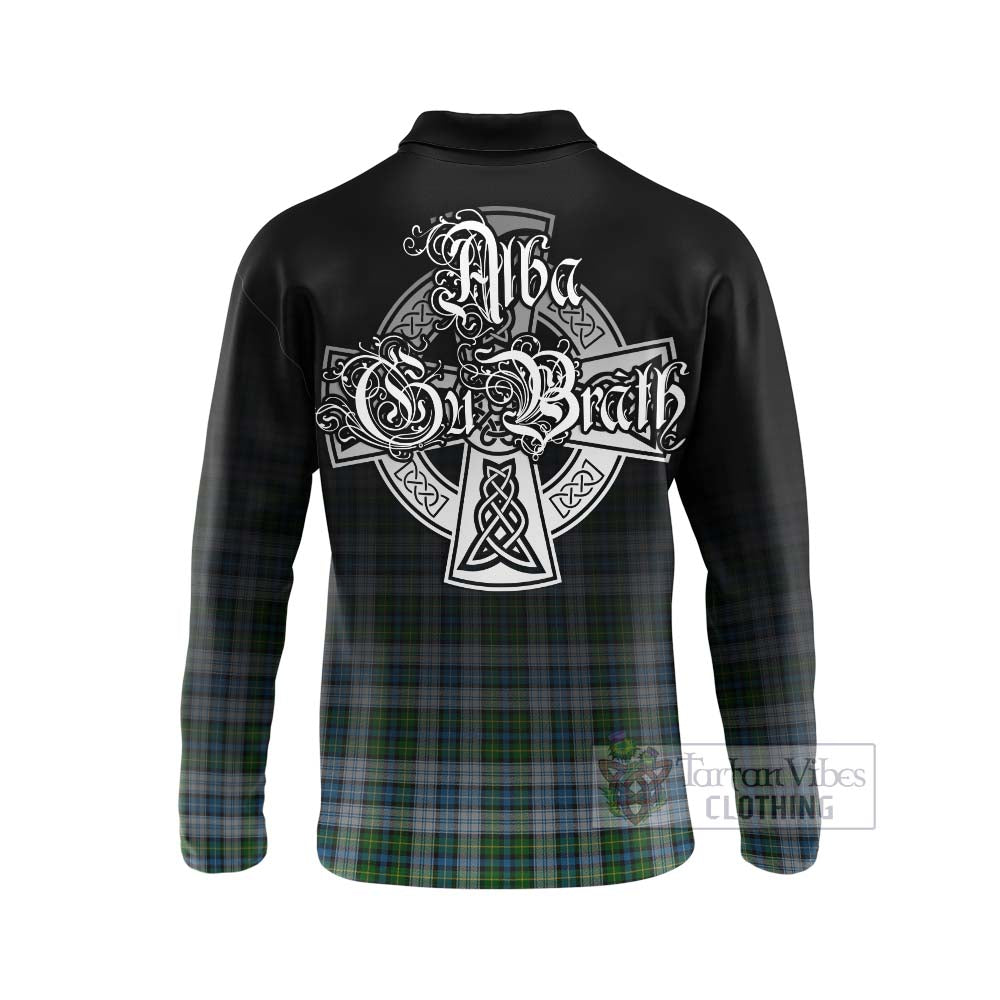 Tartan Vibes Clothing MacNeil (McNeil) Tartan Long Sleeve Polo Shirt Featuring Alba Gu Brath Family Crest Celtic Inspired