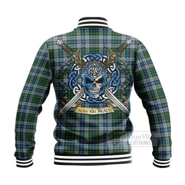 MacNeil (McNeil) Tartan Baseball Jacket with Family Crest Celtic Skull Style