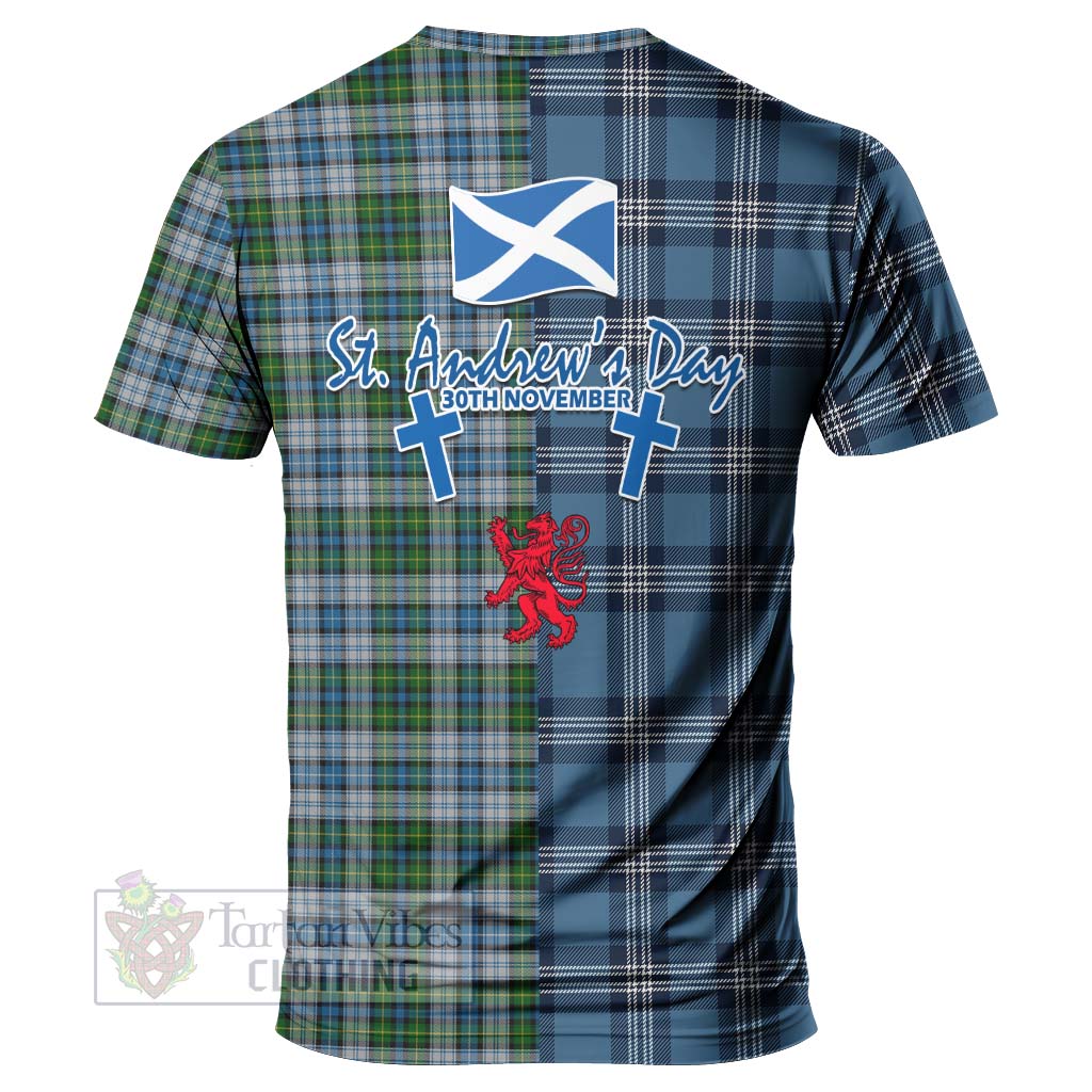 Tartan Vibes Clothing MacNeil (McNeil) Tartan T-Shirt Happy St. Andrew's Day Half Tartan Style