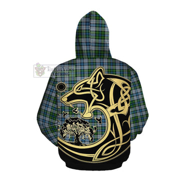 MacNeil (McNeil) Tartan Cotton Hoodie with Family Crest Celtic Wolf Style