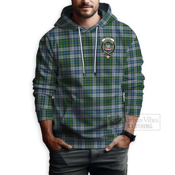 MacNeil (McNeil) Tartan Hoodie with Family Crest and Bearded Skull Holding Bottles of Whiskey