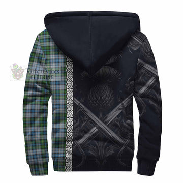 MacNeil (McNeil) Tartan Sherpa Hoodie with Family Crest Cross Sword Thistle Celtic Vibes