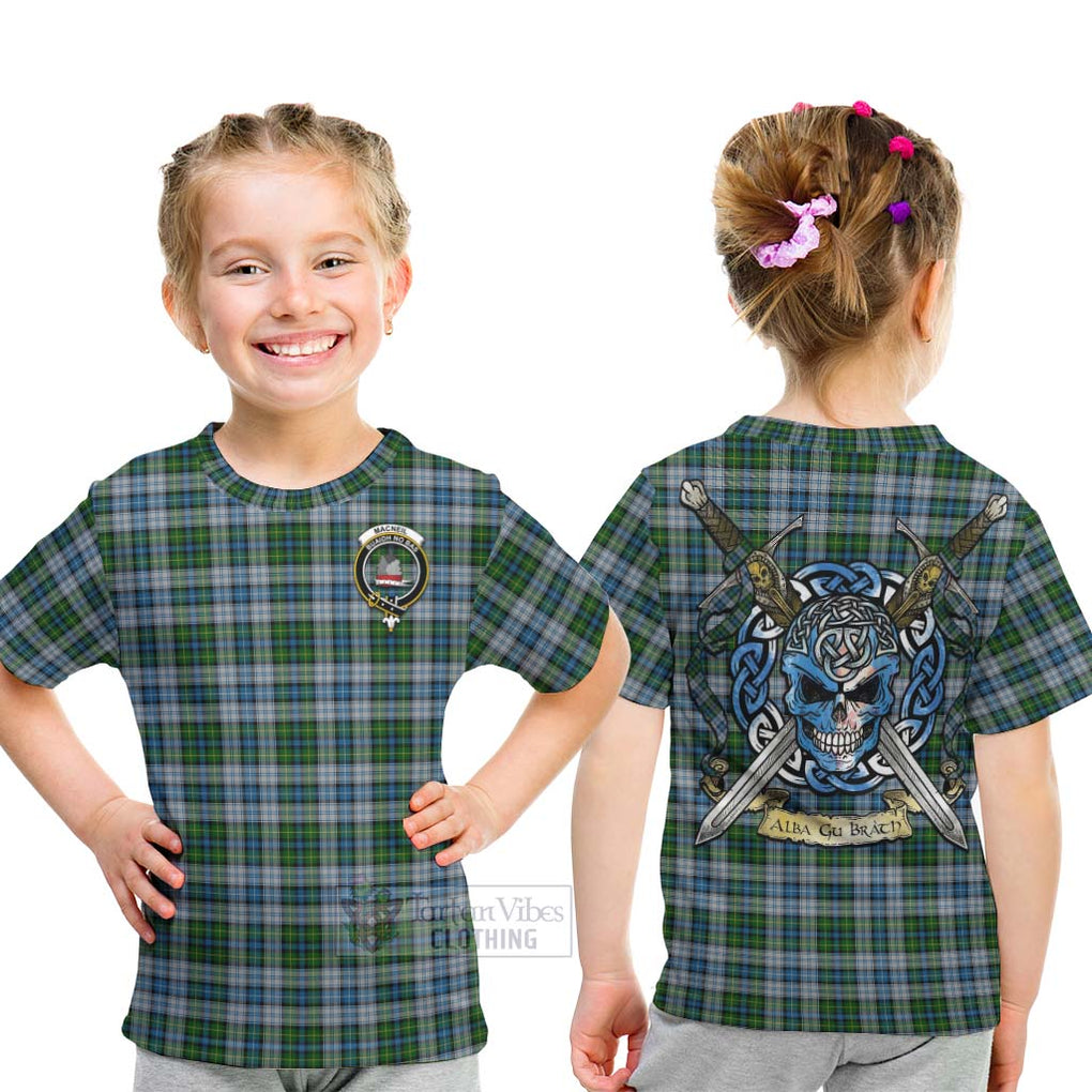 MacNeil (McNeil) Tartan Kid T-Shirt with Family Crest Celtic Skull Style - Tartan Vibes Clothing