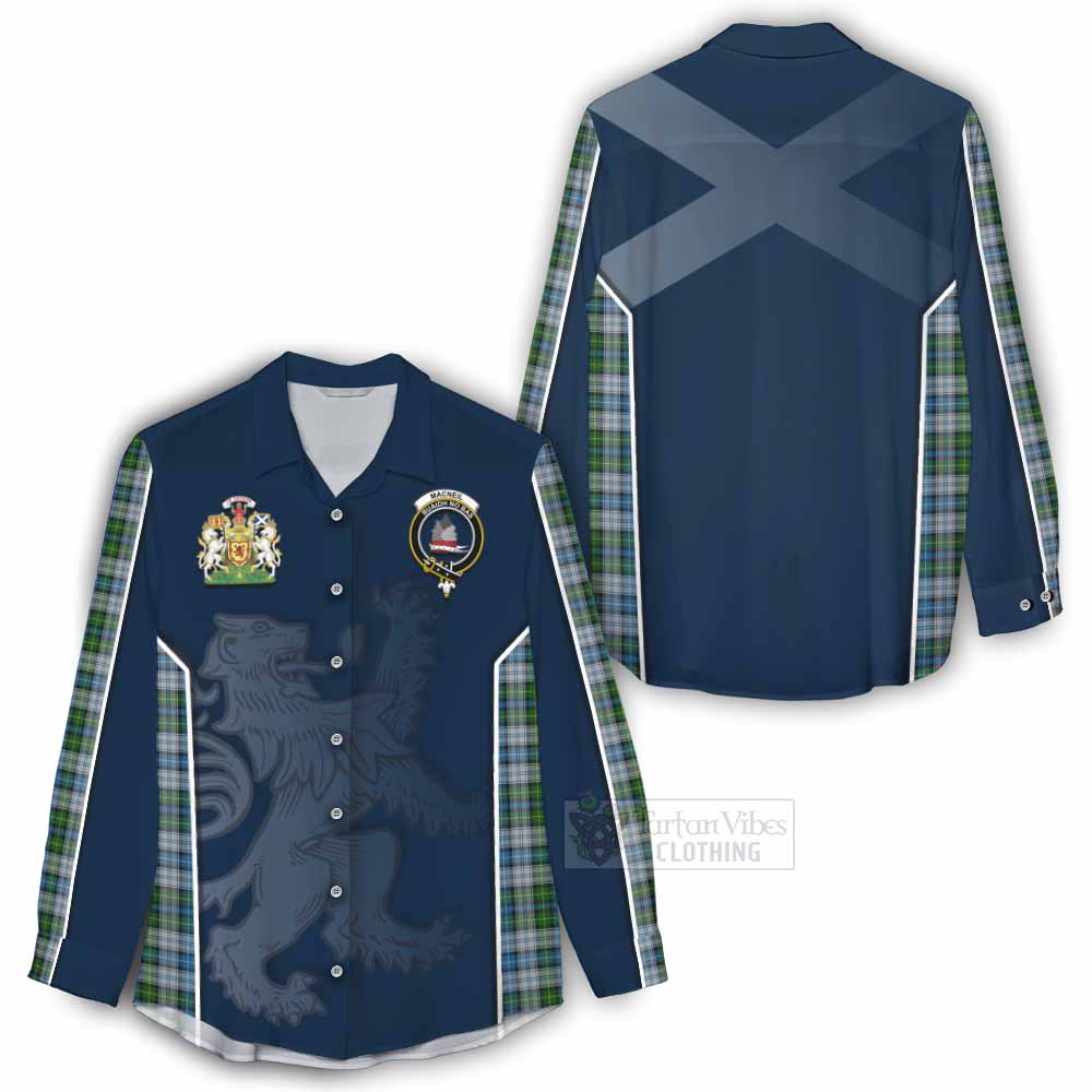 Tartan Vibes Clothing MacNeil (McNeil) Tartan Women's Casual Shirt with Family Crest and Lion Rampant Vibes Sport Style