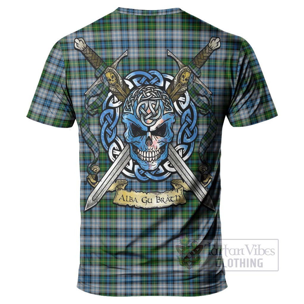 Tartan Vibes Clothing MacNeil (McNeil) Tartan T-Shirt with Family Crest Celtic Skull Style