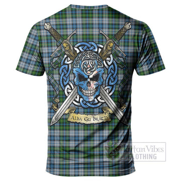 MacNeil (McNeil) Tartan T-Shirt with Family Crest Celtic Skull Style