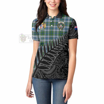 MacNeil (McNeil) Crest Tartan Women's Polo Shirt with New Zealand Silver Fern Half Style