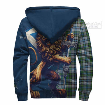 MacNeil (McNeil) Tartan Family Crest Sherpa Hoodie with Scottish Majestic Lion