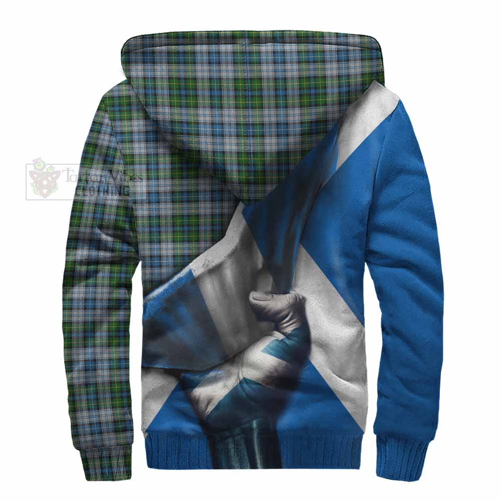 Tartan Vibes Clothing MacNeil (McNeil) Tartan Sherpa Hoodie with Family Crest Scotland Patriotic Style