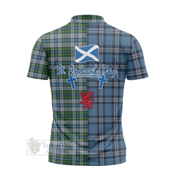 MacNeil (McNeil) Tartan Zipper Polo Shirt Happy St. Andrew's Day Half Tartan Style