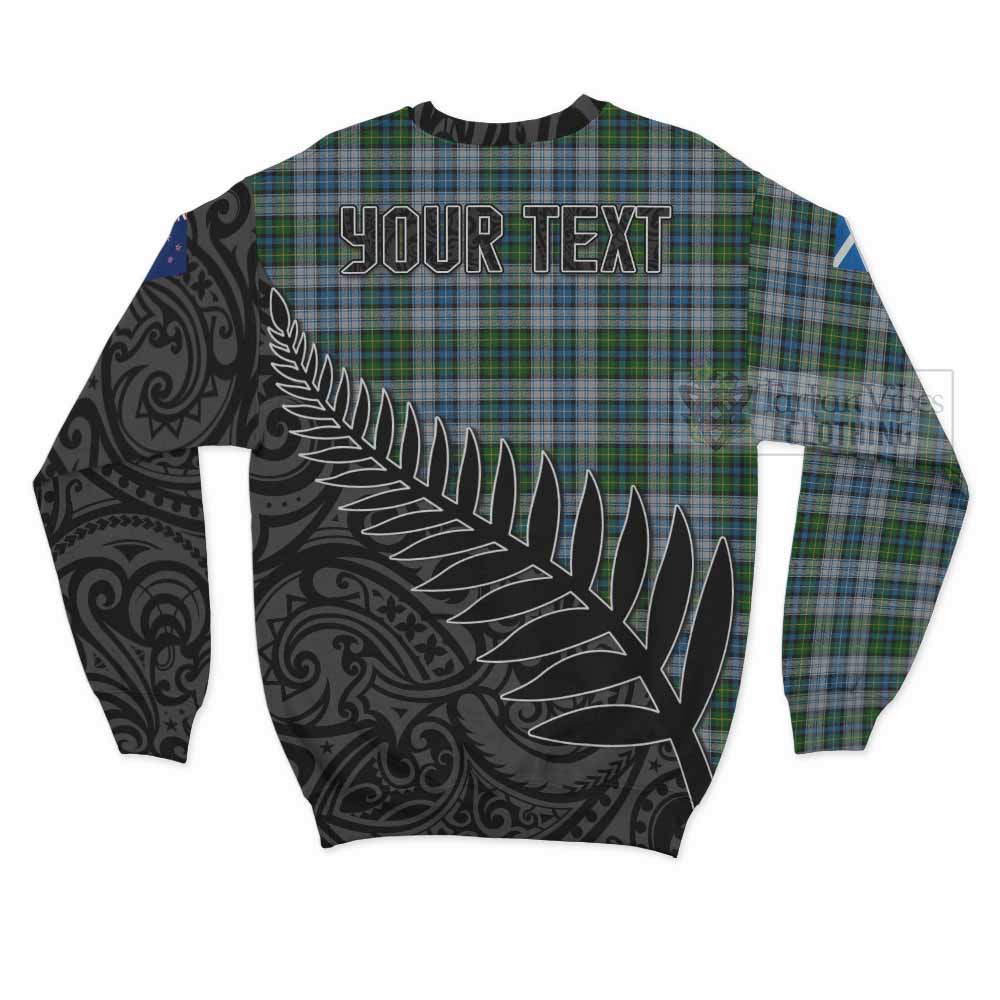 Tartan Vibes Clothing MacNeil (McNeil) Crest Tartan Sweatshirt with New Zealand Silver Fern Half Style