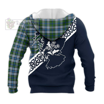 MacNeil (McNeil) Tartan Knitted Hoodie Featuring Thistle and Scotland Map