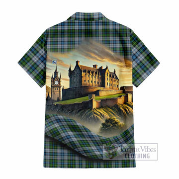 MacNeil (McNeil) Tartan Family Crest Hawaiian Shirt with Scottish Ancient Castle Style - Tartan Vibes Clothing