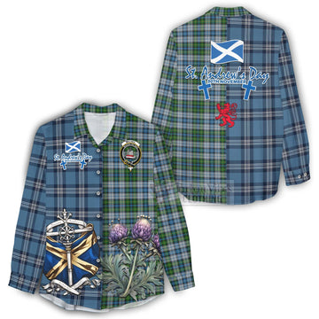 MacNeil (McNeil) Tartan Women's Casual Shirt Happy St. Andrew's Day Half Tartan Style