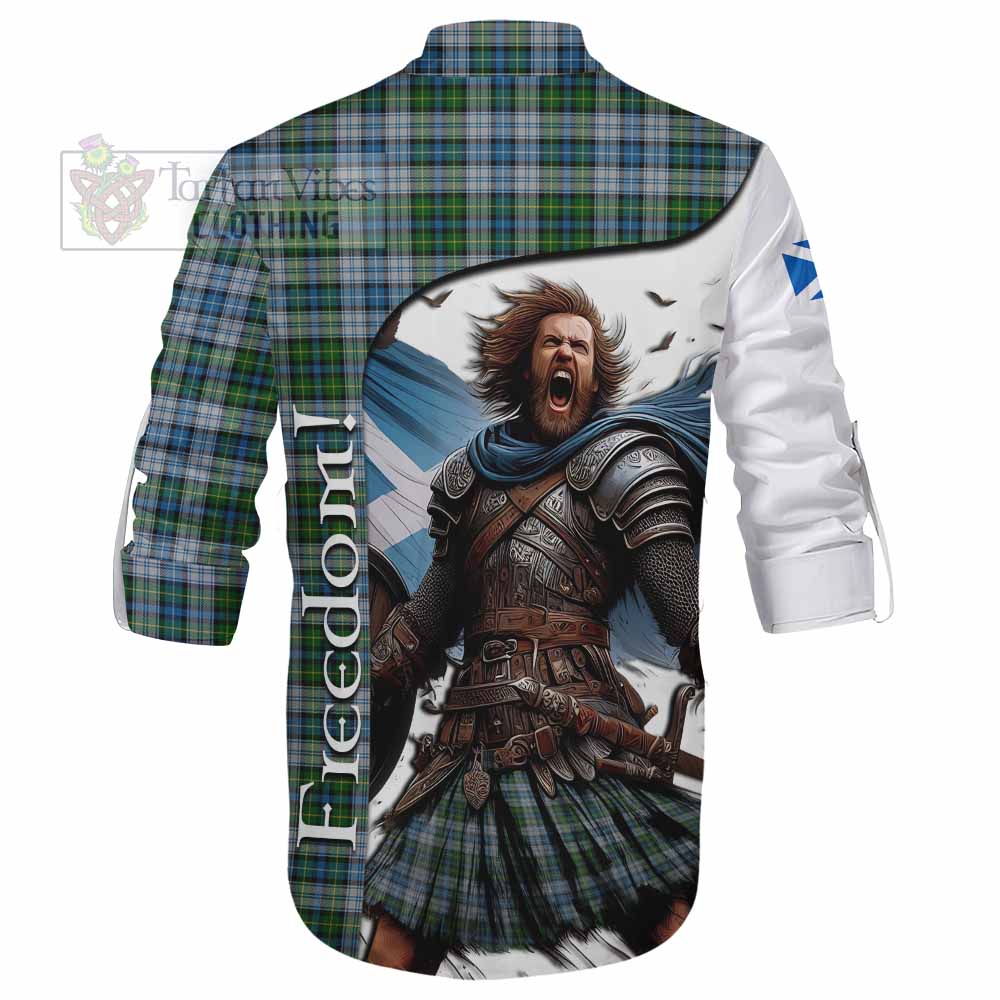 Tartan Vibes Clothing MacNeil (McNeil) Crest Tartan Ghillie Kilt Shirt Inspired by the Freedom of Scottish Warrior