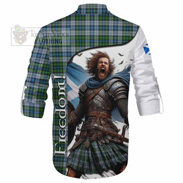 MacNeil (McNeil) Crest Tartan Ghillie Kilt Shirt Inspired by the Freedom of Scottish Warrior