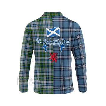 MacNeil (McNeil) Tartan Long Sleeve Polo Shirt Happy St. Andrew's Day Half Tartan Style