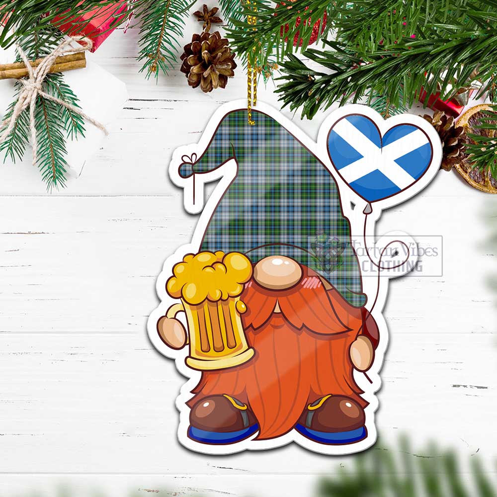 Tartan Vibes Clothing MacNeil (McNeil) Tartan Gnome Holding Beer Glass Christmas Ornament with Personalized National Flag