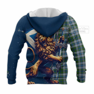 MacNeil (McNeil) Tartan Family Crest Knitted Hoodie with Scottish Majestic Lion