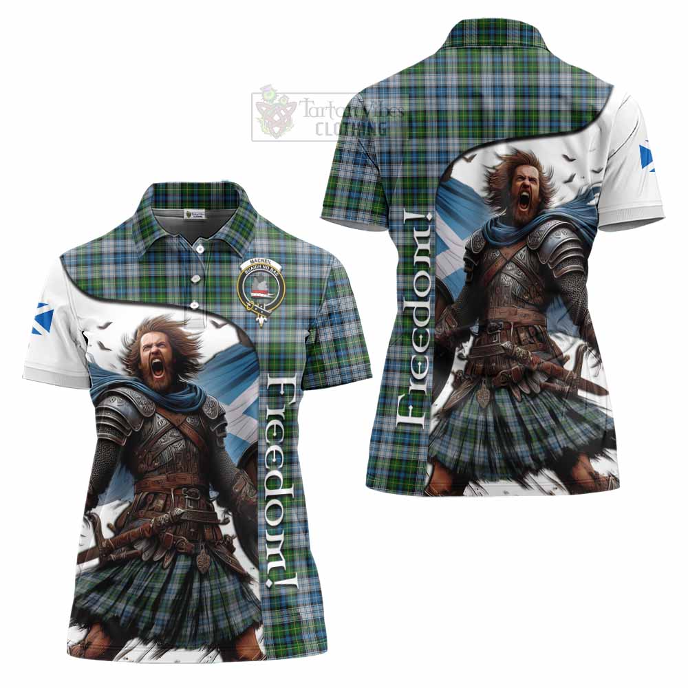 Tartan Vibes Clothing MacNeil (McNeil) Crest Tartan Women's Polo Shirt Inspired by the Freedom of Scottish Warrior