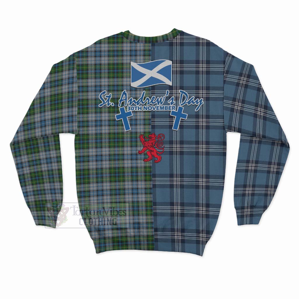 Tartan Vibes Clothing MacNeil (McNeil) Tartan Sweatshirt Happy St. Andrew's Day Half Tartan Style