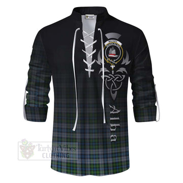 MacNeil (McNeil) Tartan Ghillie Kilt Shirt Featuring Alba Gu Brath Family Crest Celtic Inspired