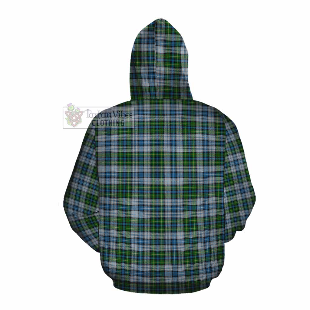 Tartan Vibes Clothing MacNeil (McNeil) Tartan Cotton Hoodie with Family Crest DNA In Me Style