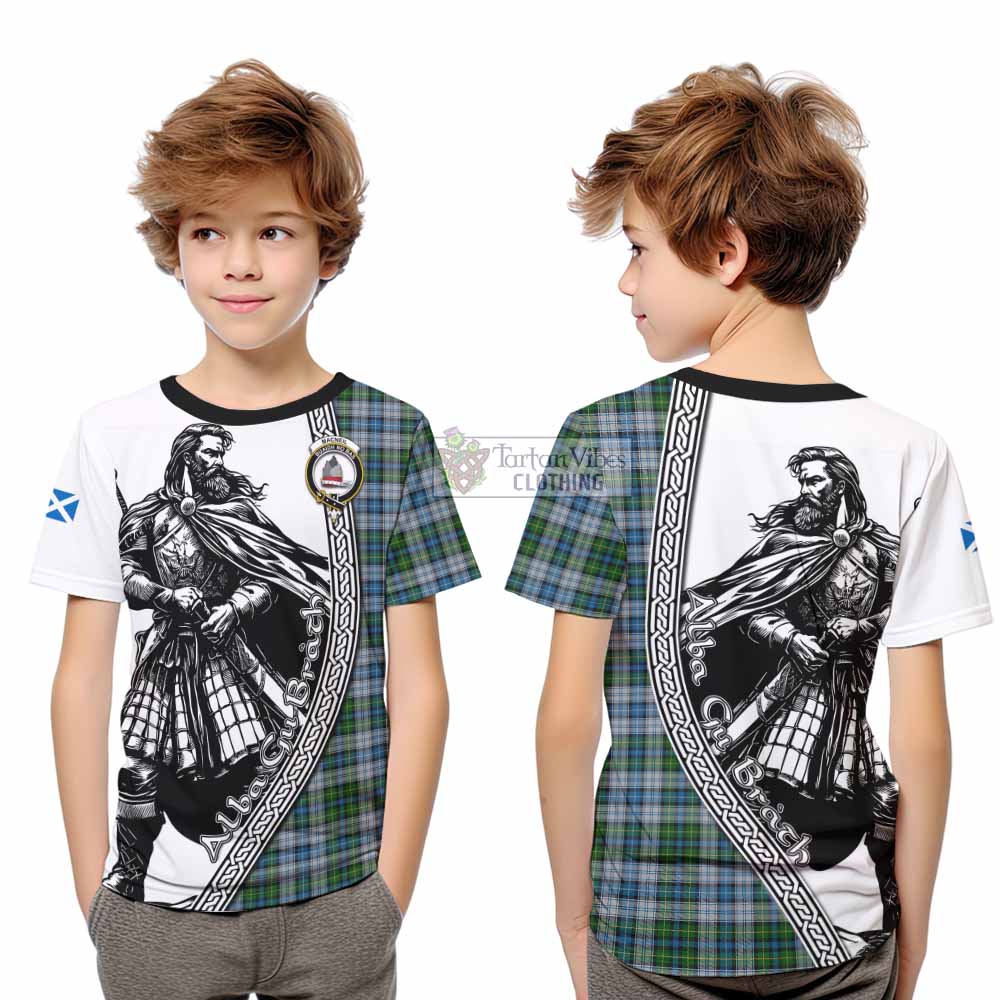 MacNeil (McNeil) Tartan Clan Crest Kid T-Shirt with Highlander Warrior Celtic Style - Tartan Vibes Clothing